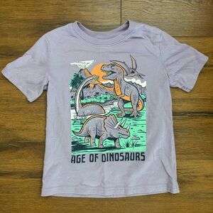 Jumping Beans Kids Purple Short Sleeve Tee with Dinosaur Graphics